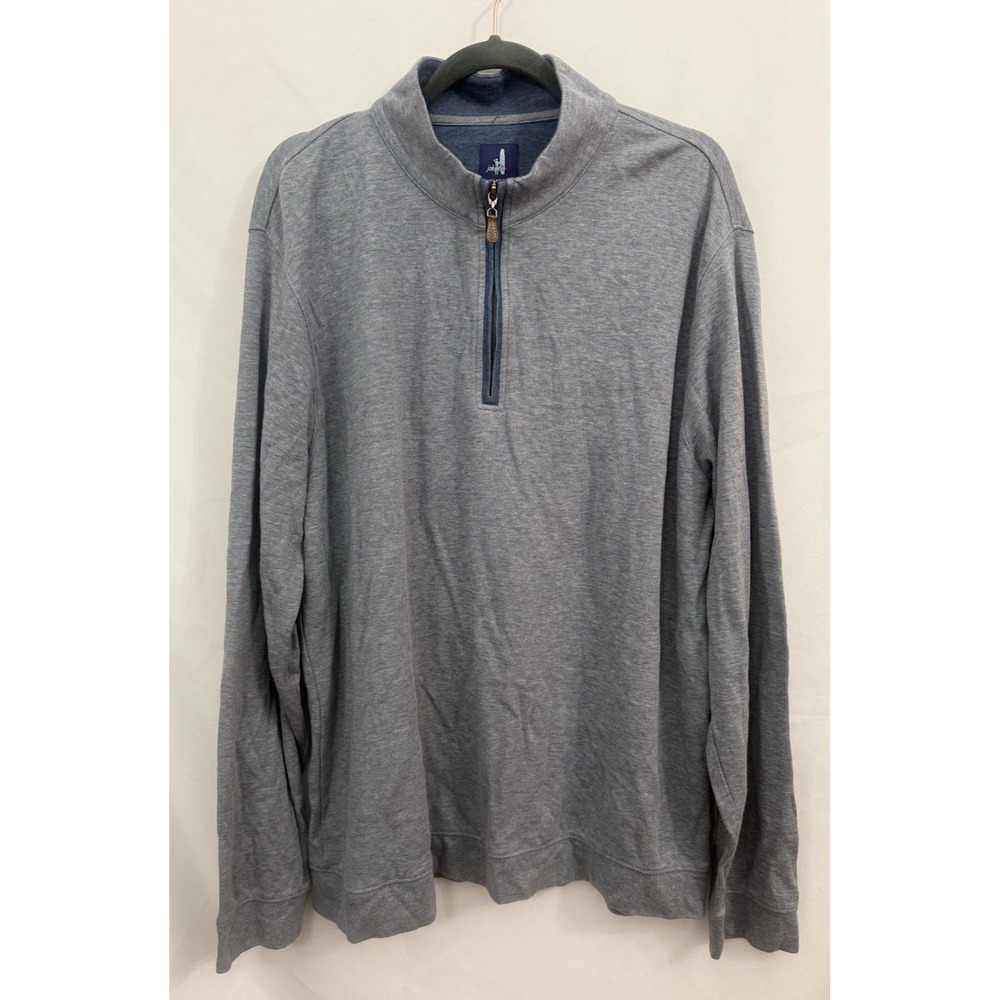 Johnnie-O Sully 1/4 Zip Pullover Mens XXL Blue Gray Cotton Modal Blend